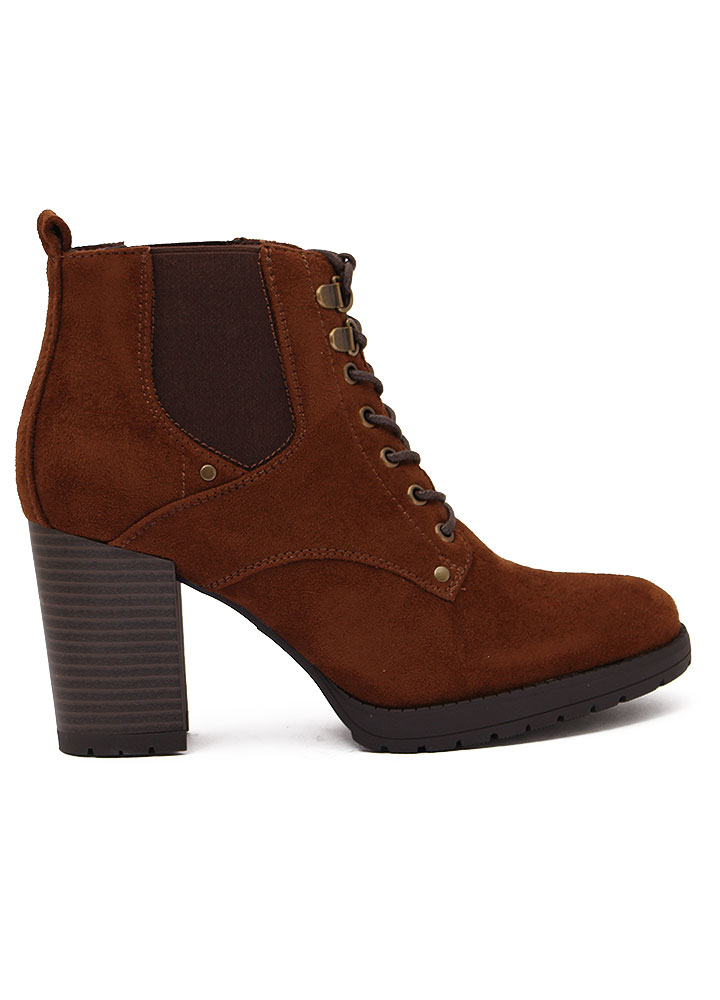 Γυναικείο Ankle Boot Κάμελ Suede κωδικός:HFN-1177