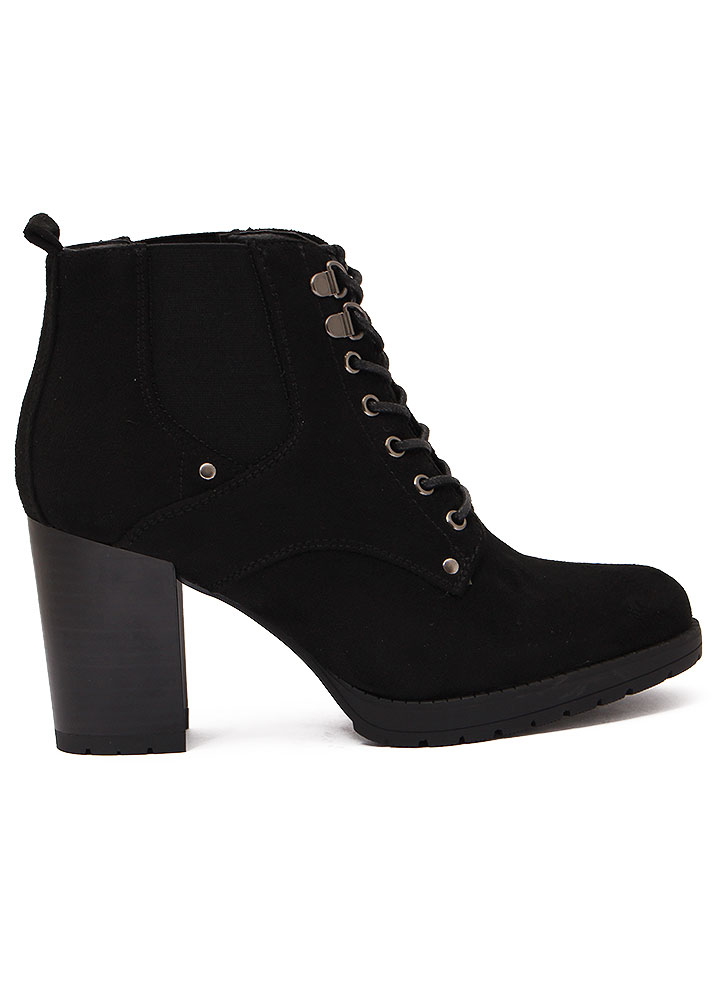 Γυναικείο Ankle Boot Μαύρο Suede κωδικός:HFN-1177